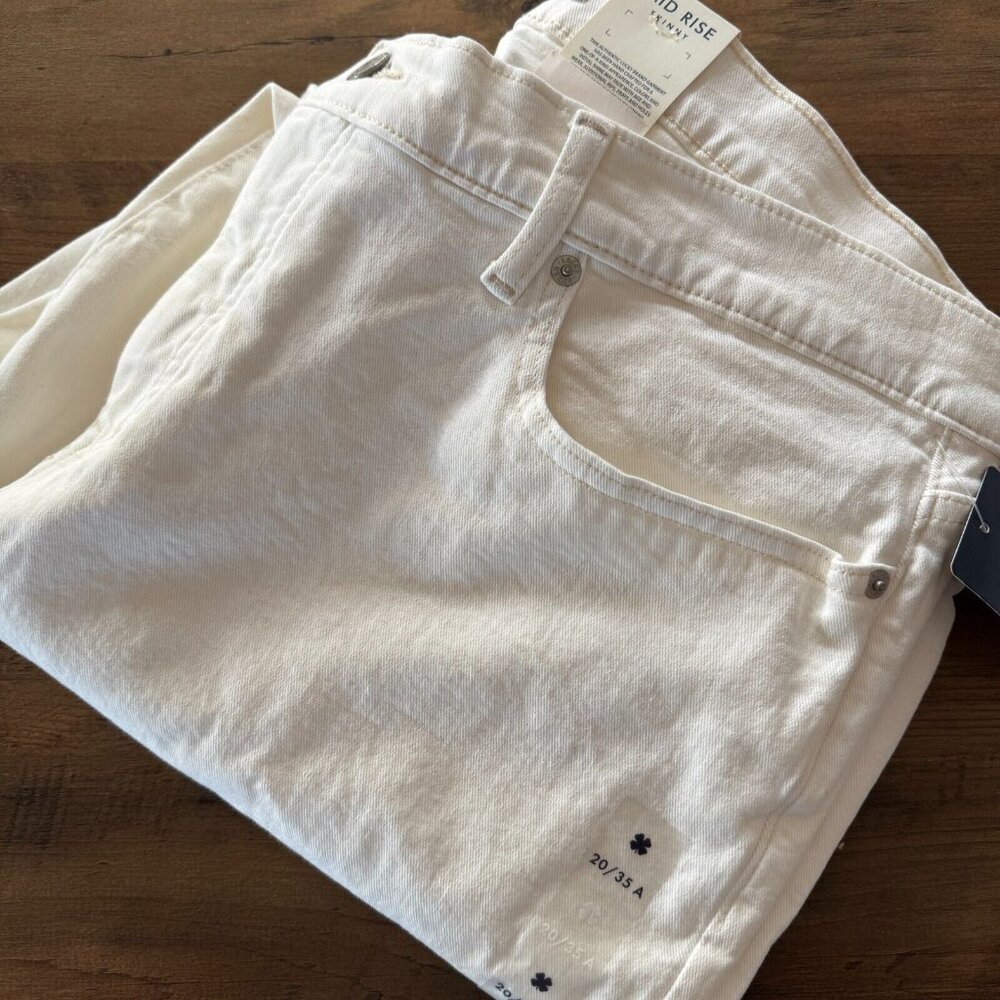Lucky Brand Ava Mid Rise Skinny Jeans Womens 20/35A White Stretch Denim New
